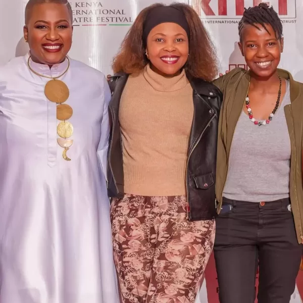 Lucy Wache with fellow actresses